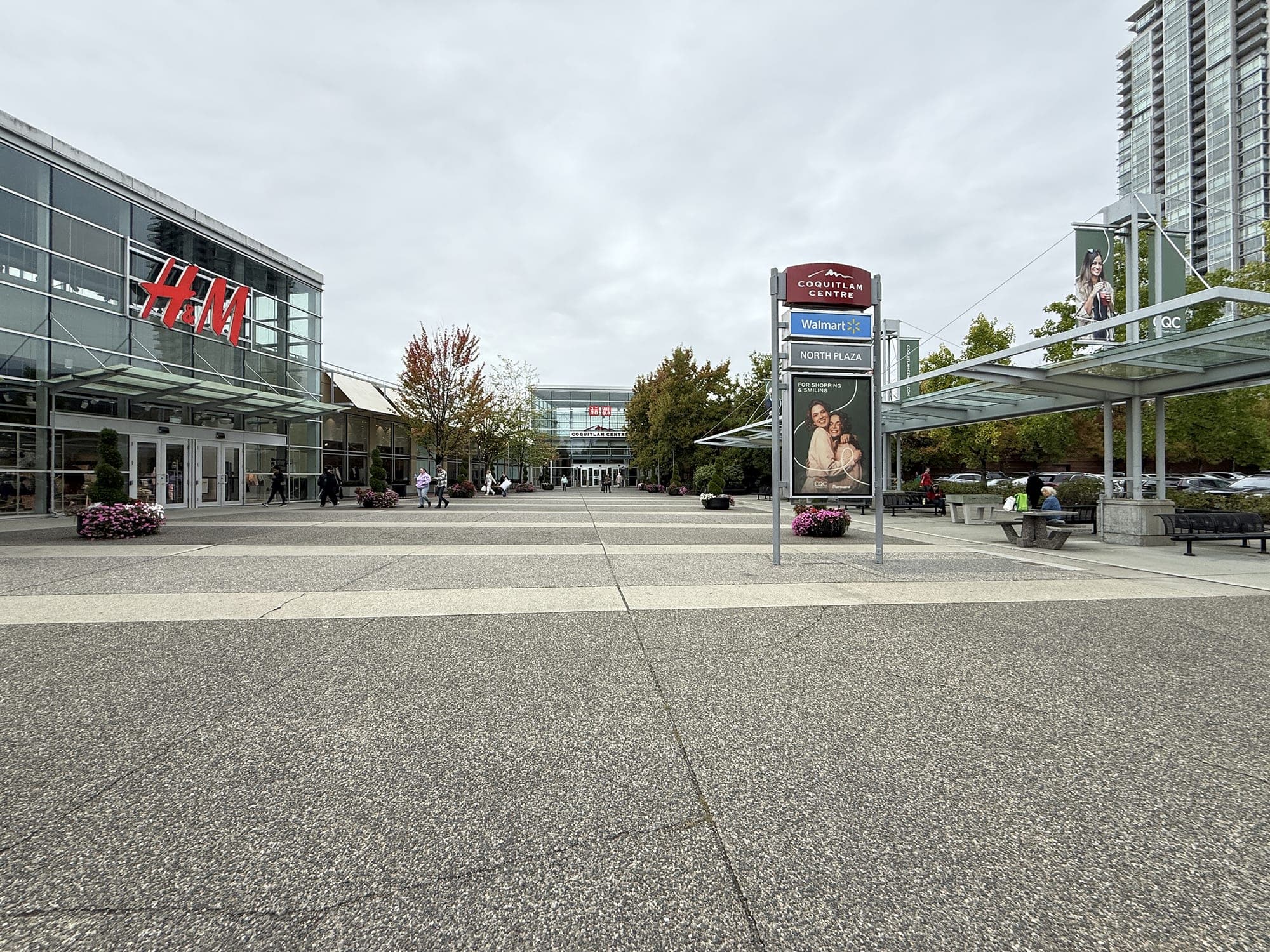 Exterior of Coquitlam Centre shopping mall in central Coquitlam, the largest shopping destination in the Tri-Cities.
